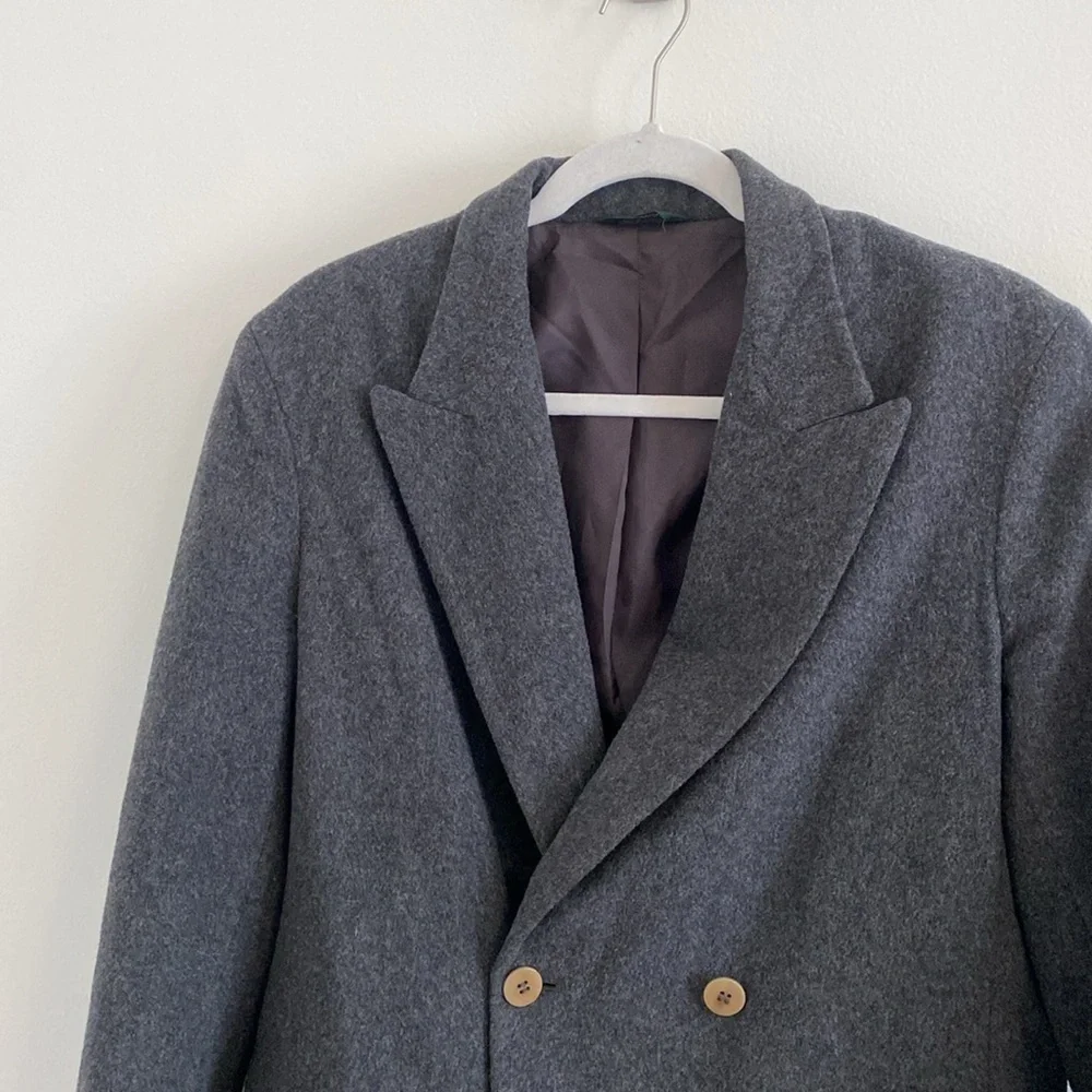 J. Crew Dark Heather Gray Wool Cashmere Blend Coat Blazer size 8 - Picture 2 of 9